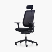 Mou Pro Çalışma Sandalyesi - Başlıklı - Siyah - Image 1