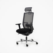 Me Too Çalışma Sandalyesi - Başlıklı - Siyah - Alüminyum Ayak - Image 1