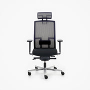 Me Too Çalışma Sandalyesi - Başlıklı - Siyah - Alüminyum Ayak - Image 2