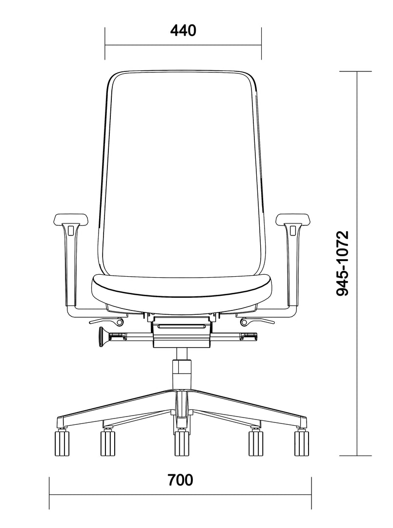 Mou Pro Front Tilt Çalışma Sandalyesi - Siyah - Image 2