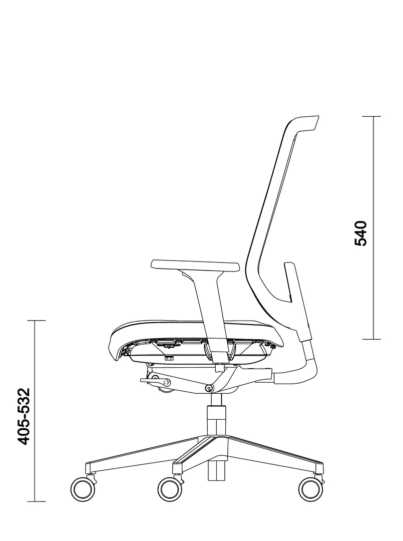 Mou Pro Front Tilt Çalışma Sandalyesi - Siyah - Image 3
