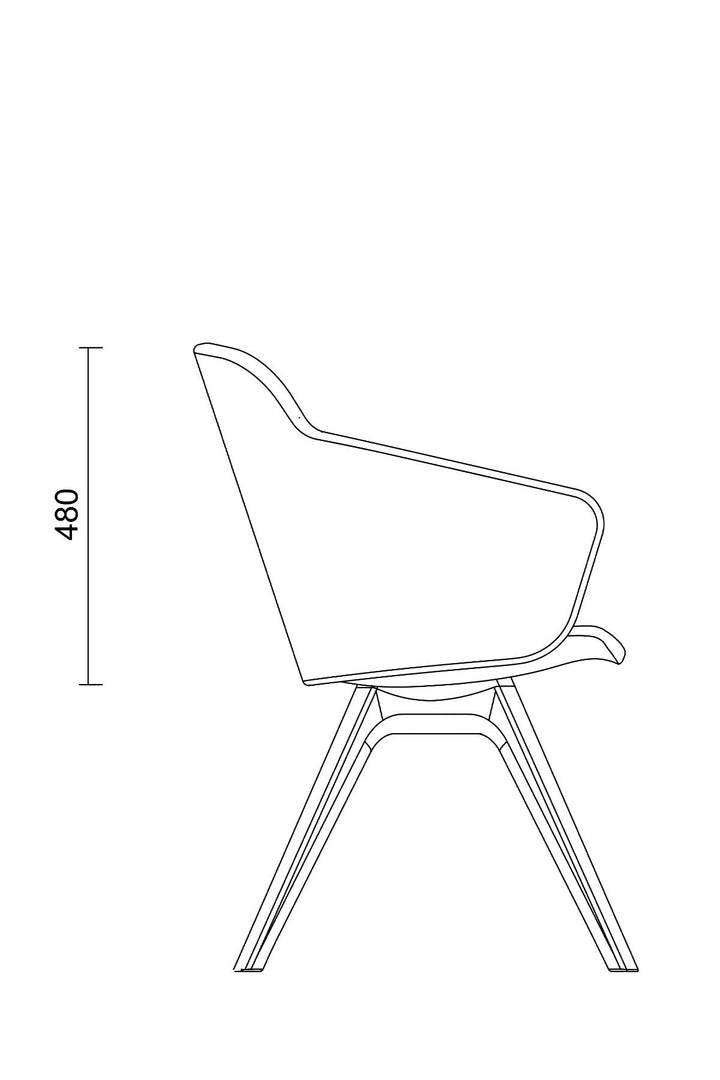 Toya Orta Sırt Çalışma Sandalyesi - Sabit Ayak - Ahşap - Image 18