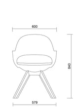 Görseli galeri görüntüleyicisinde aç, Flora Çalışma Sandalyesi - Ahşap Ayak - Image 6