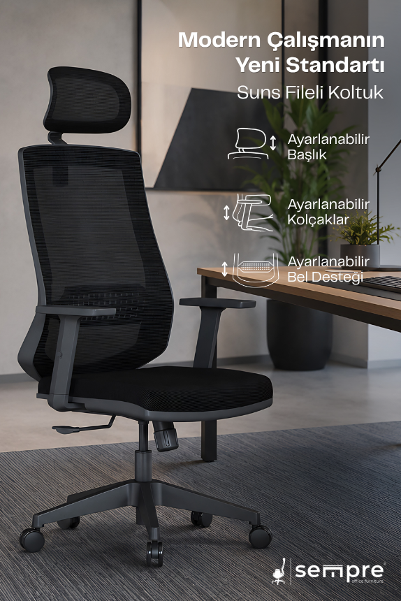 Suns Ergonomik Fileli Çalışma Koltuğu