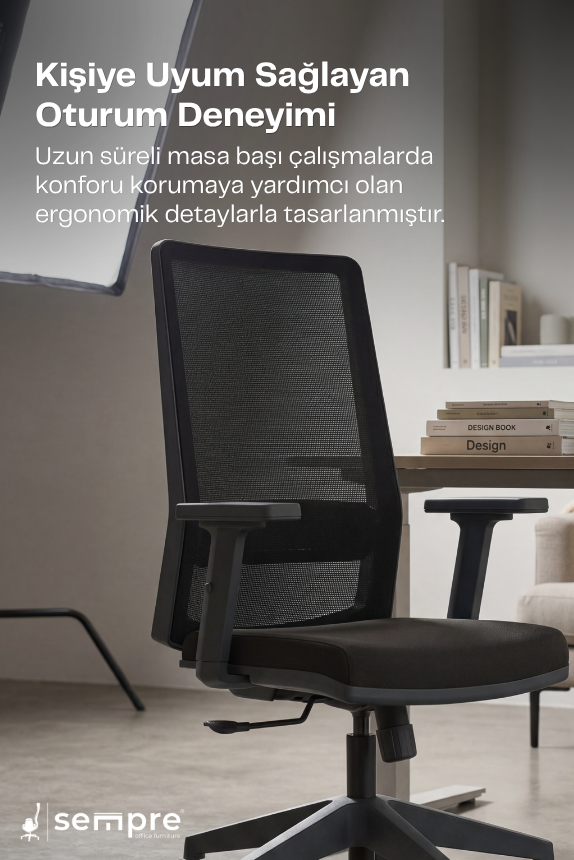 Ritim Ergonomik Çalışma Koltuğu | Fileli, Bel Destekli Ofis Koltuğu