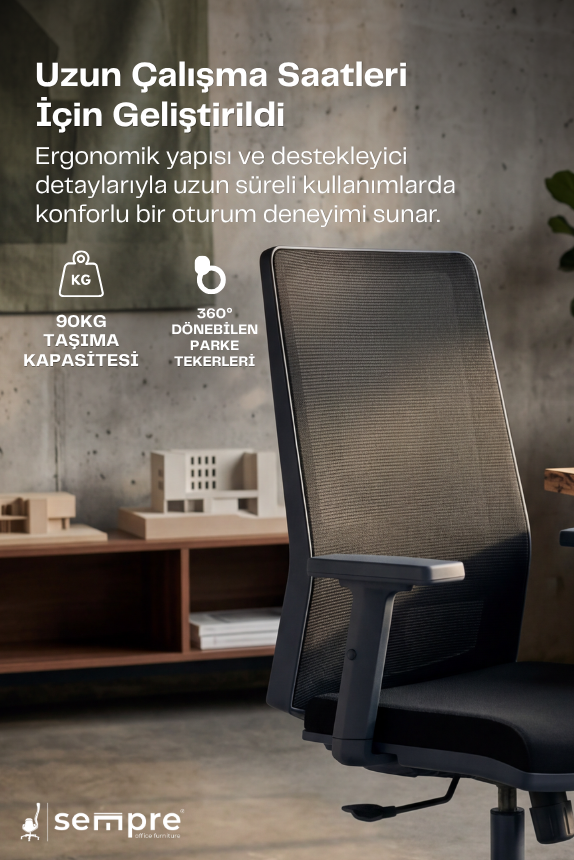 Ritim Ergonomik Çalışma Koltuğu | Fileli, Bel Destekli Ofis Koltuğu